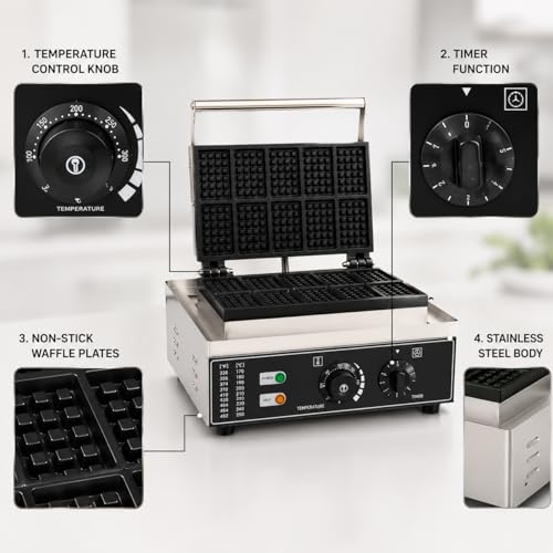 Image of Biscuit Waffle Machine, Commercial Electric Biscuit Maker, Non-Stick Waffle Biscuit Baker for Cafe Bakery Restaurant