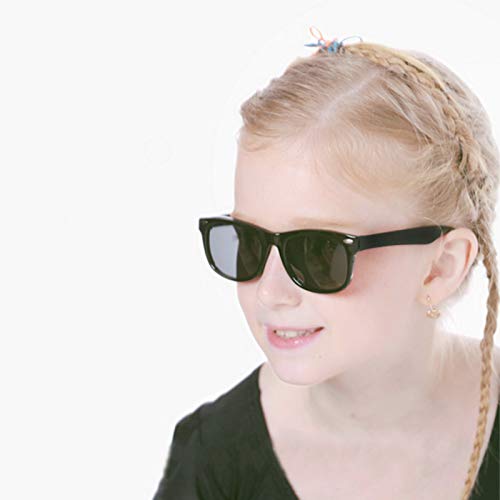 Yamazi Boys Sunglasses Polarized 2 Pack Sports Fishing Baseball Unbreakable Flexible Shades Beach Sunglass For Kids Girls Toddler Child (2 Pack:black+Blue) #TOP3