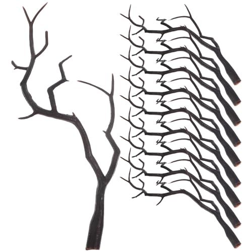 Amosfun 10 Pezzi Corno Falso Artificiale Ramo Di Legno Galleggiante Rami Di Corno Rami Di Simulazione Ramoscello Di Albero Essiccato Di Corna Finti Secchi Impostore Plastica Pianta