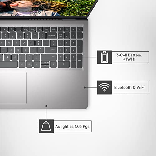 Image of Dell Inspiron 3520 Metal Laptop, Intel i5-1235U, 8GB 1TB + 256GB SSD, MX550 (2GB GDDR6), 15.6 inch (39.62Cms) Win 11, FHD WVA AG 120Hz 250 nits, Backlit KB, Platinum Silver (D560877WIN9S, 1.63KGs)