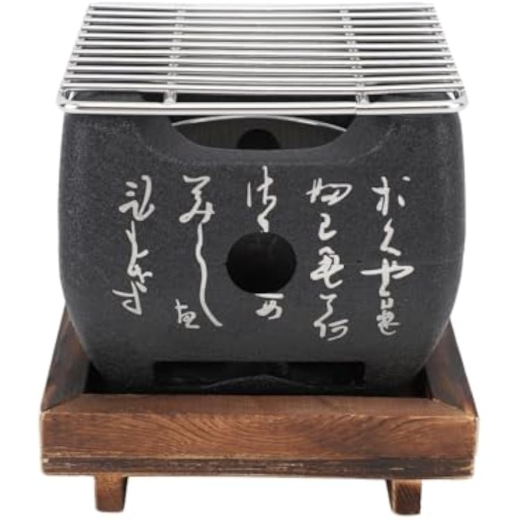 Japanese BBQ Grill, Japanese Style BBQ Grill Hibachi Mini Portable Barbecue Stove Food Charcoal Stove Indoor for Household Barbecue Tool (16.5x14.5cm / 6.5x5.7in)