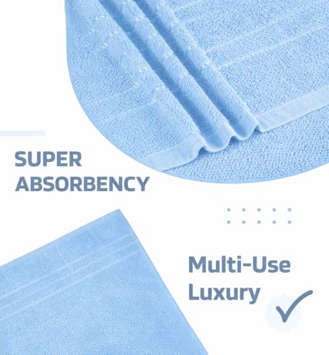 Image of Hand Towels 480 GSM 16x24 inches, Soft & Highly Absorbent Bathroom /Face Towels, Pack of 2 (Light Blue)