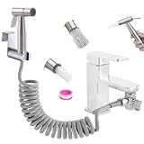 Doccia Bidet Portatile, Bifunzionale Set Doccia Bidet WC In Acciaio Inossidabile, Design a doppio interruttore,Spruzzatore Bidet Con Tubo Retrattile In ABS Da 59 Pollici, Supporto E Deviatore