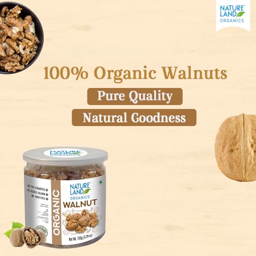 Image of Natureland Organics Walnuts (Akhrot) 150 Gm - Without Shell (Pack of 3)