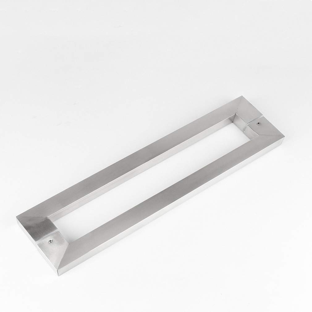 Gthtuhfd Sier Modern Glass Door Handle Set,Heavy Duty Stainless Steel Double Side Bar Handle,Square Shop Push Door Pull,Back To Back Pull,For Store Hotel Restaurant Door/White/Hol,-Hole Center 500Mm