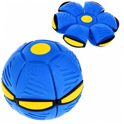 Image of UFO Magic Ball for Kids | Creative Fly Saucer Stomp | Multicolour Deformation| Flying Ball, Fidget Toy, LED Spinner, Air Spinner Flying (Blue)