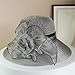 Women’s Fashion Church Hat Elegant Wide Brim Bucket Style Fedora Sun Cap with Bow Decoration