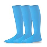 Athletic Sports Socks for Kids Team Cushion Socks 3-Pairs (Youth (5-7), Turquoise)