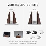 Muso wood Support vertical pour ordinateur portable, support de bureau pour ordinateur portatif Walnut avec taille de quai réglable, support en bois pour ordinateur portables MacBook Pro et autres ordinateurs portables