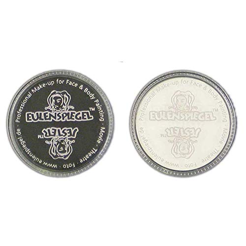 Eulenspiegel Creme Schminke Schwarz + 501009 - Creme Schminke Weiߟ, 35 ml