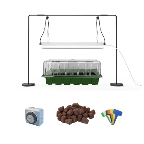 Seedling Starter Kit with Grow Light and Humidity Domes