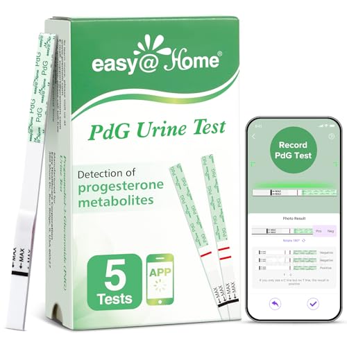 easyhome pdg test strips 5 pack - track ovulation insights with progesterone urine tests  at home fertility test for women with premom ovulation app - pdg pregnanediol glucuronide tests