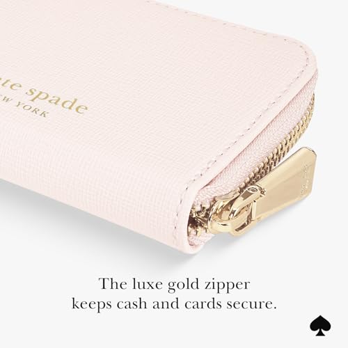 Image of kate spade new york Devin Zip Magnetic Wallet /Card Holder - Compatible with MagSafe Phones and Cases - Chalk Pink