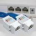 Antrader RJ45 Cat5e Tool-Less Keystone Jack Connector Adapter, Keystone Module Connector, for Internet Network Ethernet LAN Cable, with Color Coded Wiring Schema Snap in Stand, 10-Pack
