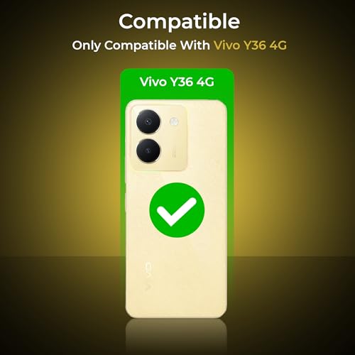 Image of A rtistque Clear Hard Transparent Acrylic Armor Back Cover Case for Vivo Y36 4G | Shockproof TPU Edge Protection | Slim Protective Design | Vivo Y36 Back Cover - Black