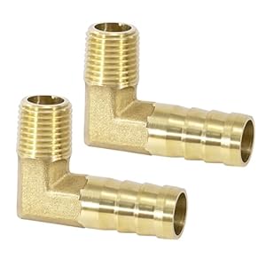 Jesustree Messing Fitting 90 Grad Adapter, 2 Stück