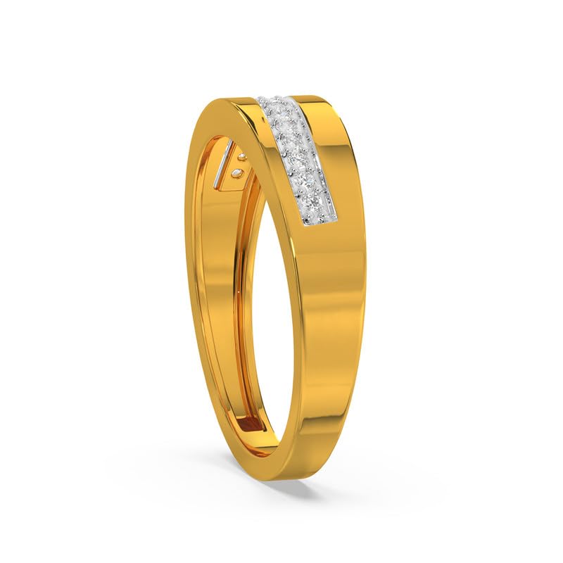 Image of KISNA 14k /18k Real Gold & Diamond Ring | Diwali, Rakhi Rakshabandhan Gift for Sister /Bhabhi /Women | With Certificate of Authenticity & BIS-Hallmarked Gold Jewellery | Kennedy Diamond Ring For Her