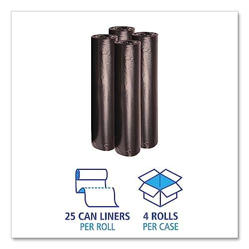 Boardwalk 518 SH-Grade Repro Can Liners, 43x47, 56gal, 1.2mil, Black, 10 Bag/Roll, 10 Roll/CT
