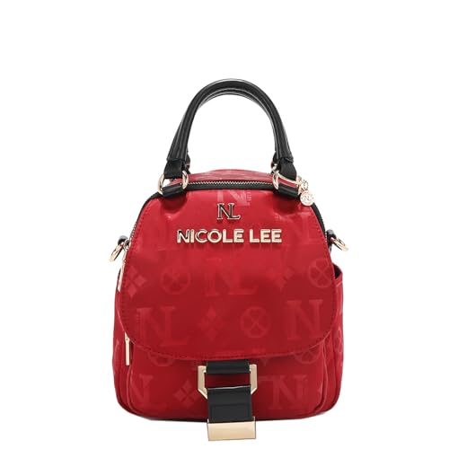 Nicole Lee Multi-Wear Dome Shoulder Bag, Polyester with Vegan Leather, Dual Compartments2