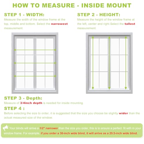 SZXIMU 2 Cordless Room Darkening Window Blinds, 36 W x 64 H White