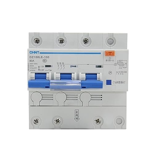 Disjoncteur différentiel 3P+N DZ158LE-100 pour protection de circuit 80A 100A