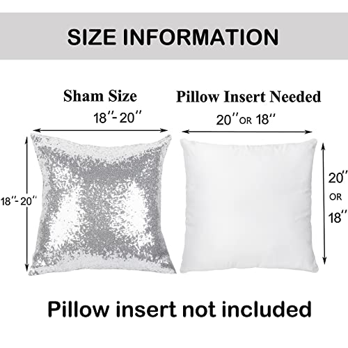 Bssn 52003002 Pack Of 4 Silver Sequin Pillow Covers, 18X18 Inch Shiny And Luxury Decorative Throw Pillow Cases Metal Cushion Covers thumb #4