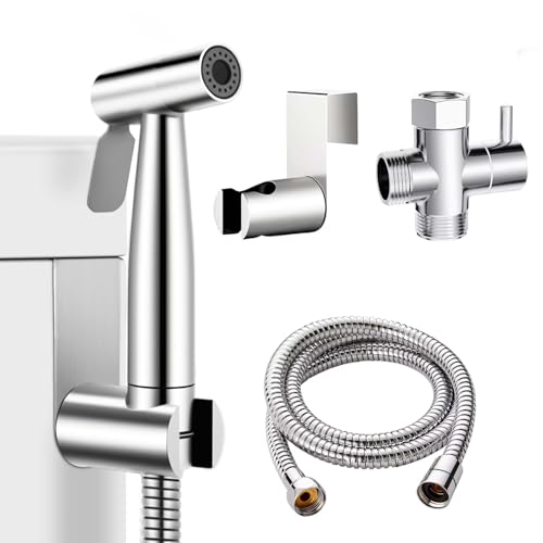 WEIDMAX Handheld Bidet Douche Shower Spray for Toilet, Stainless Steel Bidet Shattaf Sprayer Kit Bathroom Cloth Diaper Washer Shower Head for Personal Hygiene
