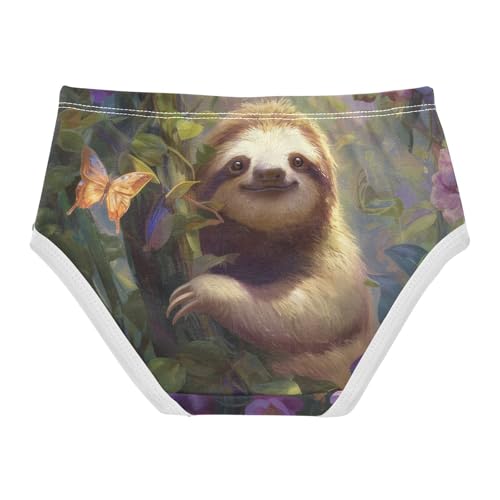 Girls Underwear Soft Cotton Sloth Kids Panties in Sizes 2/3t, 4t, 5t, 6 and 82
