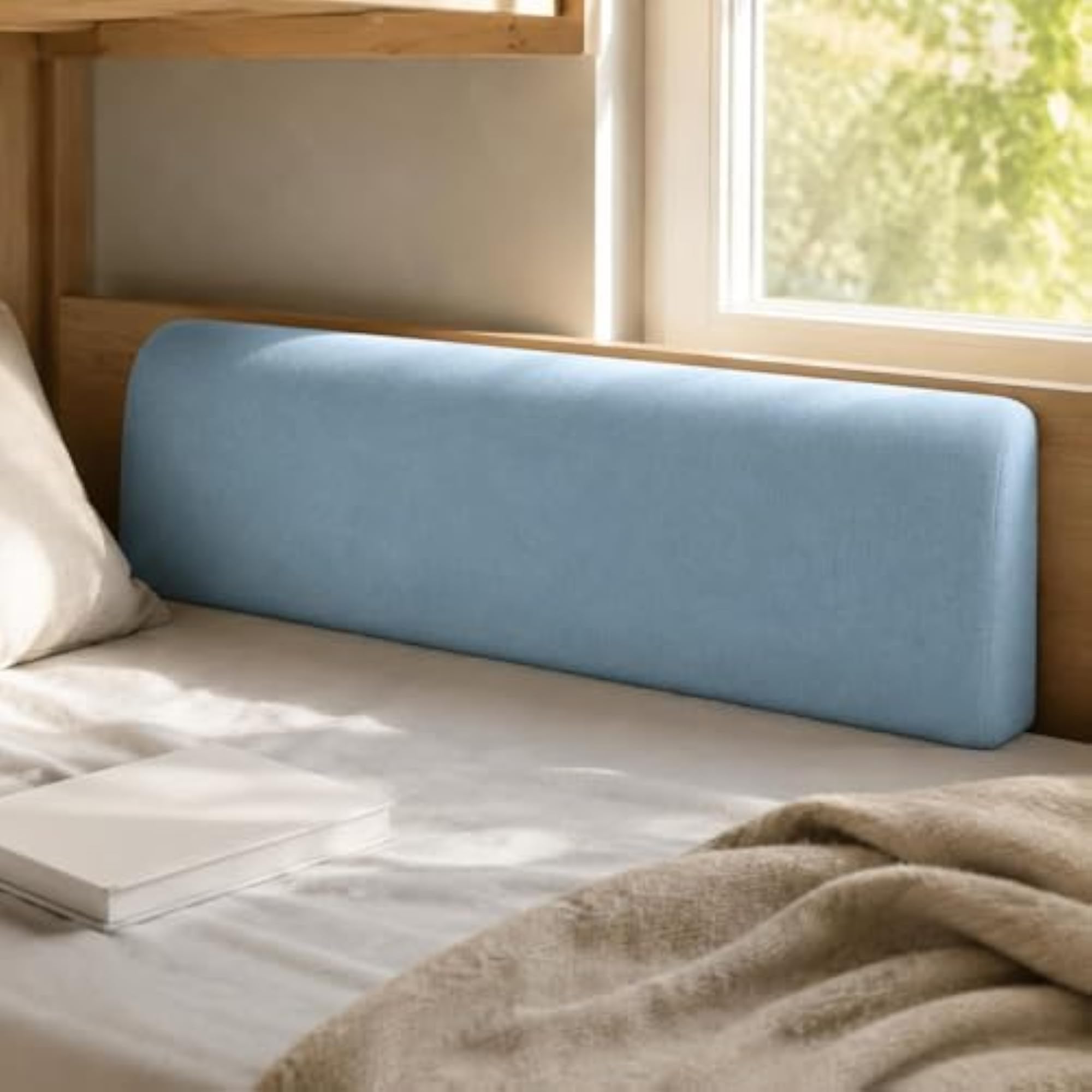 Padded Bed Backrest Cushion Textile-Covered