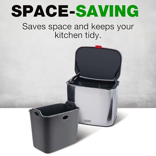 Eparé EPKA19 Compost Bin Kitchen Countertop - 1 Gal Odorless Stainless Steel Compost Bin thumb #3