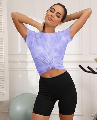 Image of KevaMolly Workout Tops for Women UPF50+ Breathable Loose Fit Yoga T Shirts Short Sleeve Running Gym Athletic Tee Top