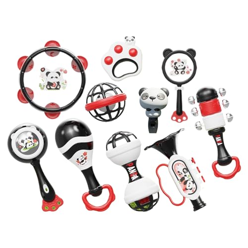 Sonajero Mordedor,Juguetes Sensoriales de Sonajero Panda - Instrumentos Musicales, Mordedor Sensorial Para El Tiempo De Juego, El Desarrollo Infantil Temprano Y La