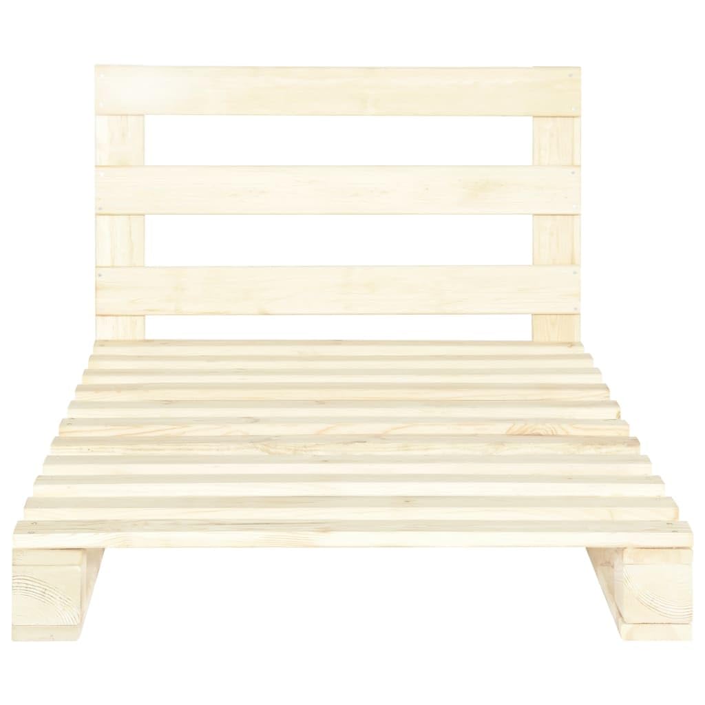 Genérico Estructura Cama palets sin colchón Madera Maciza Pino 100x200cm,Mobiliario,Camas y Accesorios,Camas y somieres,Marrón,25.8 kg,285242