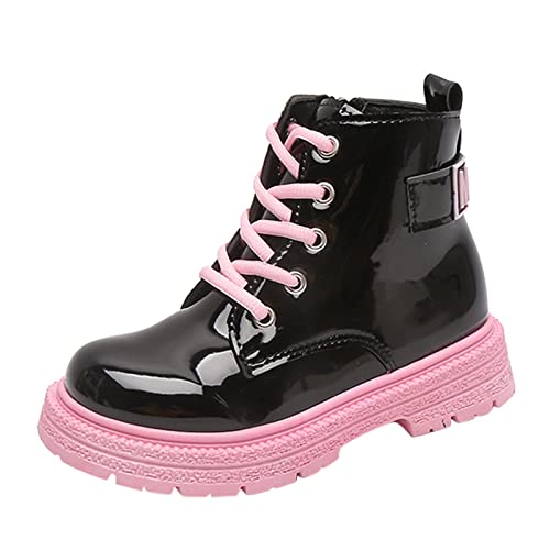 3-13 Years Boots for Girls Fashion Autumn Winter Girls Boys Ankle Boots Thick Sole Non Slip Round Toe Lace Up Boots