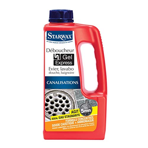 STARWAX Déboucheur Express Canalisations 1L Utilisateur Professionnel Scènes d'Urgence Efficacité Garantie Mélange Homog