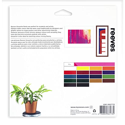 Image of Reeves Gouache Paint-10ml, Set of 18