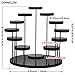 DIWNELEM Round Acrylic Jewelry Stand Acrylic Display Riser Stands Dessert Tower Display Tower for Watch,Jewelry,Rings,Earrings,Mini Figurines (Black,12Tier)