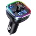 Weback Bluetooth FM Transmitter for Car, BT 5.0 &QC3.0 Wireless Radio Bluetooth Adapter Music Player Car Kit with LED Backlit, Hands-Free Calling, 2 USB Ports, Hi-Fi Music, Support U Disk/TF Card