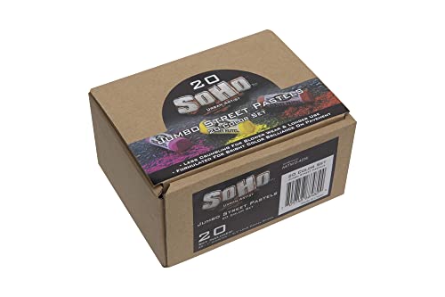 Soho Urban Artist Jumbo Kids Sidewalk Chalk Pens, Street Soft Pastels For Pavement, Sidewalks, Concrete, Or Brick, Oil Pastels With Rich Pigment, Smooth, Durable, 20 Unique Assorted Colors, Pack Of 1 #TOP1