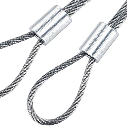Futuhada 50 Stück Aluminium Crimphülsen, 5mm Drahtseilklemmen Alu Pressklemmen für Stahlseil Seil Kabel, Ovalklemmen für Seilbefestigung und Kabelsicherung