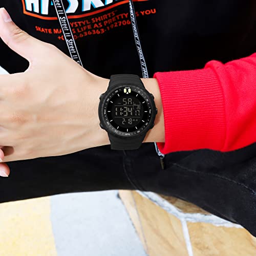 findtime Men's Digital Sports Watch, Waterproof LED Screen Large Face Military Watches Heavy Duty Electronic with Stopwatch Alarm4