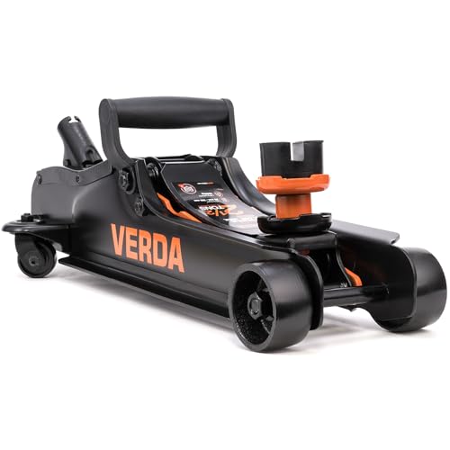 Verda Hydraulischer Wagenheber 2,5T, 85-365 mm + 3X Gummi + Arbeitshandschuhe Autoheber...