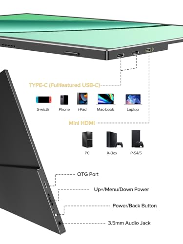 Image of UPERFECT 14.5 inch 4K Portable Monitor, 3840x2400 UHD 16:10 Display | 125% sRGB, 600 Nits Brightness, 1.06B Colors, Matte IPS Screen, Smart Cover Included, Metal Frame for Laptop, PC & Travel