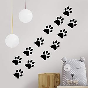 Kat poot Stickers Hond Print Muursticker Auto Decal Venster Vinyl Keuken Patrouille Papieren Zak Prints Zwart Behang…