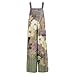 Jumpsuits for Women Vintage Plus Size Outfits Wide Leg Boho Floral Overalls with Pockets Casual Palazzo Rompers（3-Gray,Small）