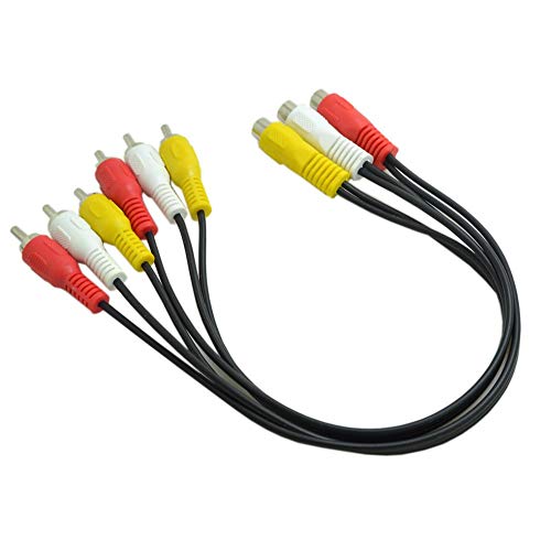BronaGrand 3 RCA Female Jack to 6 RCA Male Plug Splitter Audio Video Av Adapter Cable 12inch - Thumbnail 6