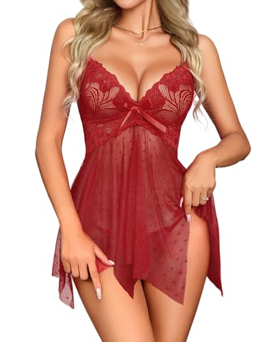 Image of Avidlove Lingerie for Women Lace Babydoll Sleepwear Boudoir Outfits Plus Size Langeray XS-5XL