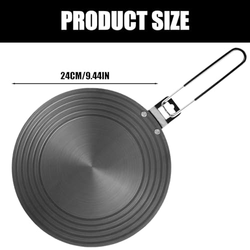 Piastra Adattatore Per Induzione Con Manico Pieghevole, 24 Cm, Piastra Adattatore A Induzione Con Manico Pieghevole Per L'uso Di Pentole A Induzione, Fornelli A Gas E Scongelamento - 2