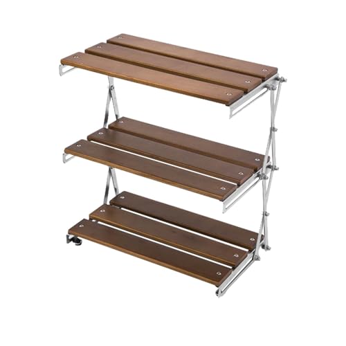 Organizador de estante de escritorio: estante de almacenamiento de madera, soporte de escritorio compacto de nogal, organizador de oficina con marco de metal, estantes de mesa duradero | de de