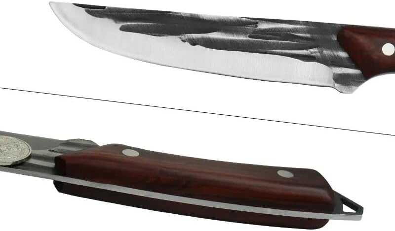 Miniatura 5 de Cuchillo de corte de carne de chef de 4 pulgadas, cuchillo de cocina de acero inoxidable forjado, cuchillo de carnicero forjado, cuchillo para